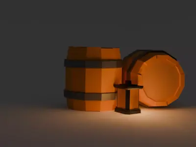 Low-Poly Barrel Low-poly 3D model
