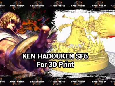 Ken Street Fighter 6 Hadouken 3D print model