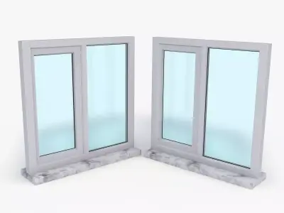 Window Model sliding glass door Low-poly 3D model
