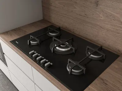 Kitchen Modern - White and Wood 35 3D model