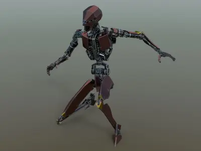 Fully rigged animated robot 3D model