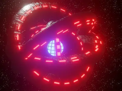 Dyson Sphere Death Star Low-poly 3D model