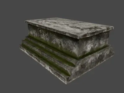Tomb 2 gravestone Low-poly 3D model