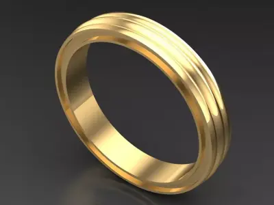 Light Gold Diamond Men Ring 2MR075 3D model