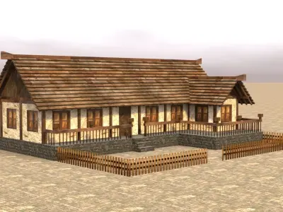 Medieval house sixteen 3 Low-poly 3D model
