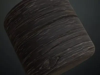 Polished Cherry Wood Grain PBR Seamless Texture