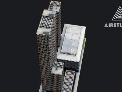 Low Poly - New York City Block 4 Low-poly 3D model