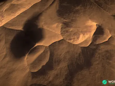 Desert mountain in 3D model