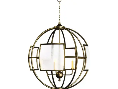 Chandelier BROXTON SILVER ORB by Currey  Company BRONZE 3D model