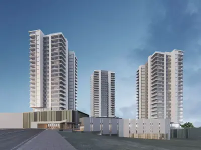 Mixed Use building towers 3D model