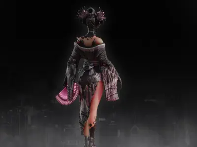 Sci Fi Geisha Low-poly 3D model