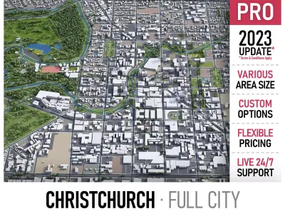 Christchurch Low-poly 3D model
