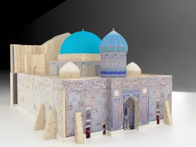 old mosque persian mausoleum of khoja ahmed yasawi Low-poly 3D model