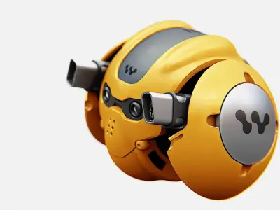 SKULL BOT X-700 RIGGED ANIMATED 3D model