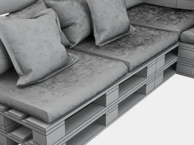  Furniture made of euro pallets 3D model