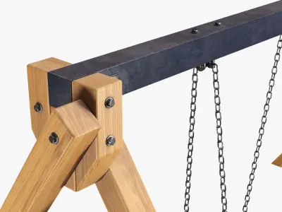 Tire swing outdoor 03 3D model