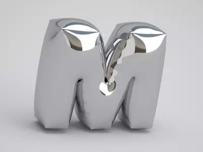M Balloon Silver 3D model
