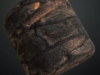 Rough Dark Tree Bark PBR Seamless Texture