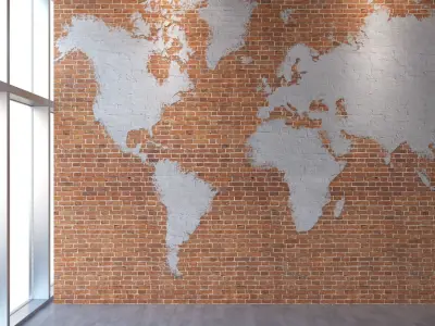 Brickwork world map 94 Texture