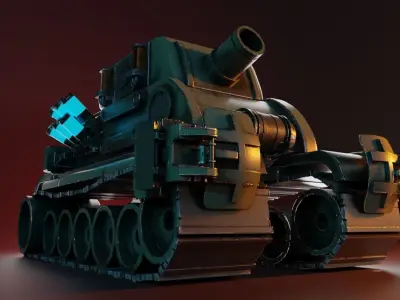 Stylized Mecha Tank - 3 3D model