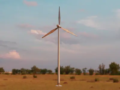 Wind Turbine Rig Low-poly 3D model Low-poly 3D model