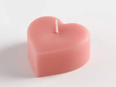Heart-Shaped Candle 3D Model Low-poly 3D model