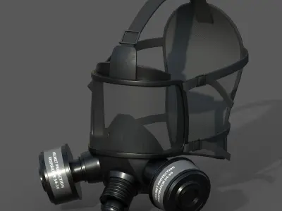 Gas mask helmet 3d model military combat fantasy  Low-poly 3D model