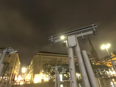 Wooden Electricity Pole with Ladder - Object  043  Low-poly 3D model