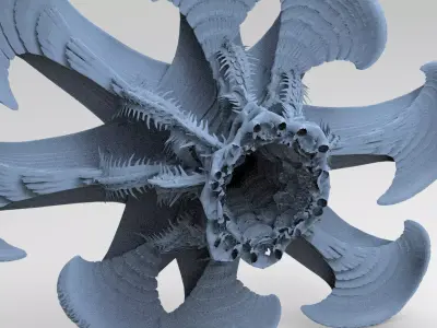 Alien Spine vertebrae stone 9  3D model