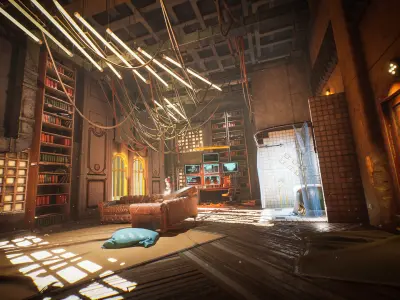 Cyberpunk Interior Environment Kitbash Set Low-poly 3D model