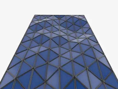 Polygonal Tower Crinkled Facade 3D model
