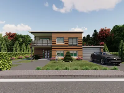 3D Villa Family House 3D model