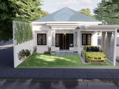 Tropical Classic Modern House Design 3D print model