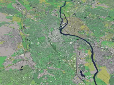Toulouse 30x30km City Map 3D model