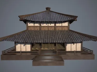 Japanese Dojo Low-poly 3D model