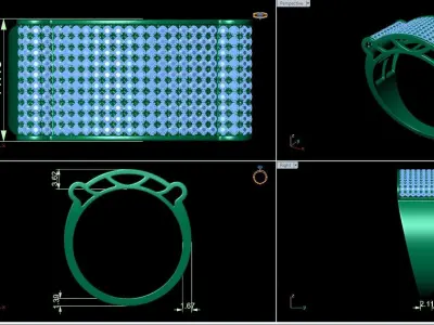 Bid fancy mans ring 3D print model buy