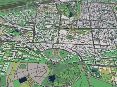 Karlsruhe Germany 30x30km 3D City Map 3D model