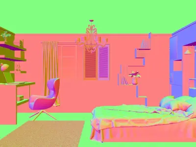 Interior Bedroom - 01 3D model