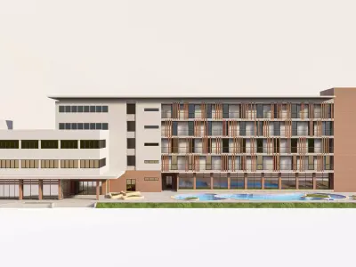 Multi Storey Residential Apartment Building Low-poly 3D model