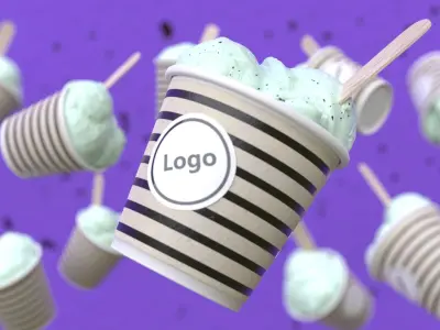 Photorealistic ice cream 3D model