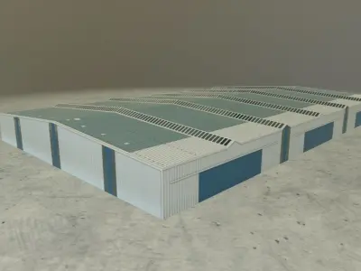 EDDB Hangar 5 Low-poly 3D model