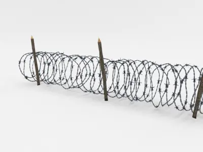 Lowpoly Barb Wire Obstacle Collection Low-poly 3D model