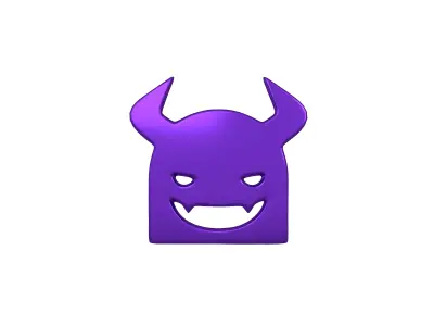 Angry Face with Horns Symbol V1 006 Low-poly 3D model