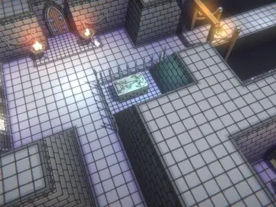 EnviroKit - THE GOTHIC TEMPLE - Retro Lowpoly Low-poly 3D model