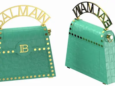 Balmain B Buzz Dynasty Small Bag Green Crocodile 3D model