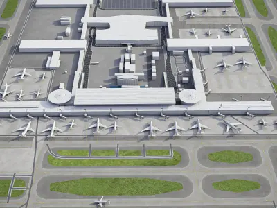 Santiago Airport Low-poly 3D model