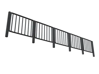 Iron Street Fence V2 002 Low-poly 3D model