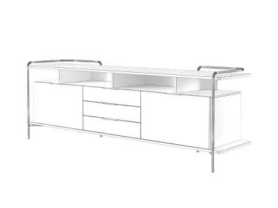 Alando 2 Doors Sideboard with Metal Frame 3D model