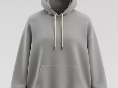 Classic Pullover Hoodie  Minimal Street wear 3D Model low ploy Low-poly 3D model