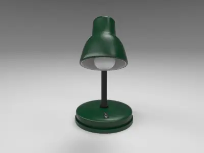 Modern table lamp green Low-poly 3D model